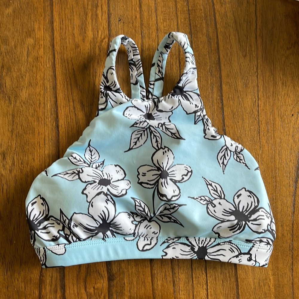 Light Blue floral sport Bra